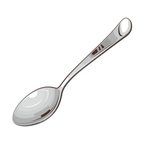 Teaspoon Drawing, Teaspoons In A Tablespoon, Vintage Spoon Drawing, Spoon In A Glass Of Water Drawing, Spoon Clipart, Spoon Illustration, Spoon Cartoon, Spoon Drawing, Paint Reference