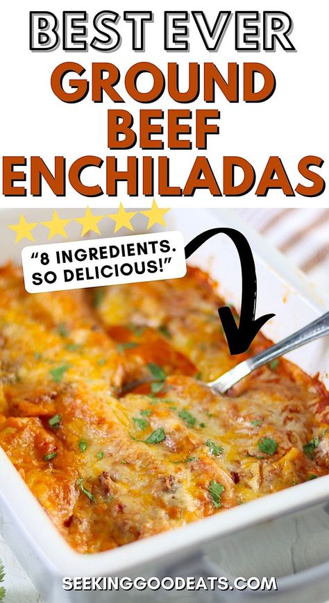 Make this Easy Ground Beef Enchiladas Recipe (with red sauce) when you need a quick but tasty dinner idea. Get all the flavors of enchiladas in just minutes.. Roll up the tortillas or make them stacked enchiladas and layer all the ingredients! The perfect family meal! Use low carb flour tortillas to lighten it up and make it low carb and keto. Beef Enchiladas With Red Sauce Easy, Beef Enchiladas Casserole, Low Carb Flour Tortillas, Rolled Enchiladas, Beef Enchiladas With Red Sauce, Easy Ground Beef Enchiladas, Best Beef Enchilada Recipe, Enchiladas Casserole, Stacked Enchiladas