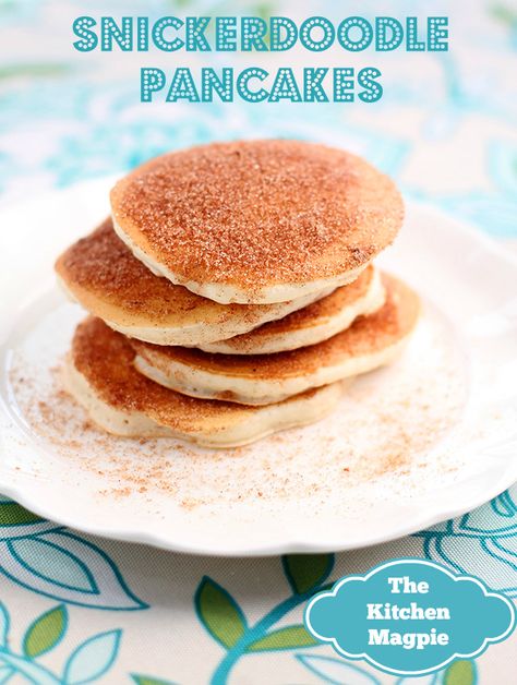 SNICKERDOODLEPANCAKES1m Snickerdoodle Pancakes, Easter Breakfast Brunch, Pancakes Pancakes, Pancake Bites, Sweet Bites, Easter Breakfast, Second Breakfast, General Mills, Easter Morning