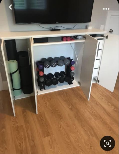 Ikea Home Gym, Office And Workout Room Combo, Home Gym Ideas Small Bedroom, Office Gym Combo, Gym Guest Room, Sektion Cabinets, Home Office And Gym, Home Gym/office, Small Home Gyms