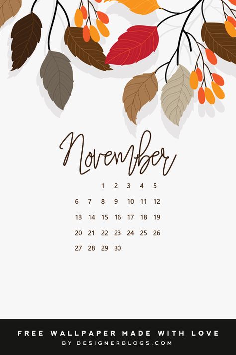 Free November Wallpaper - Designer Blogs November 2024 Calendar Aesthetic, November 2024 Calendar Wallpaper, November New Month Design, Calendar Design November, November 2022 Calendar Aesthetic, November Backgrounds, November 2022 Calendar Wallpaper, November Wallpaper, November Calendar