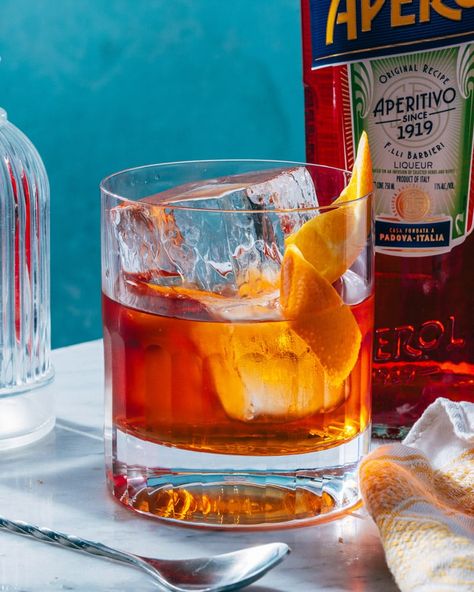 Aperol Cocktails, Negroni Cocktail, A Couple Cooks, Italian Liqueur, Famous Cocktails, Italian Cocktails, Homemade Cocktails, Couple Cooking, Rum Cocktail