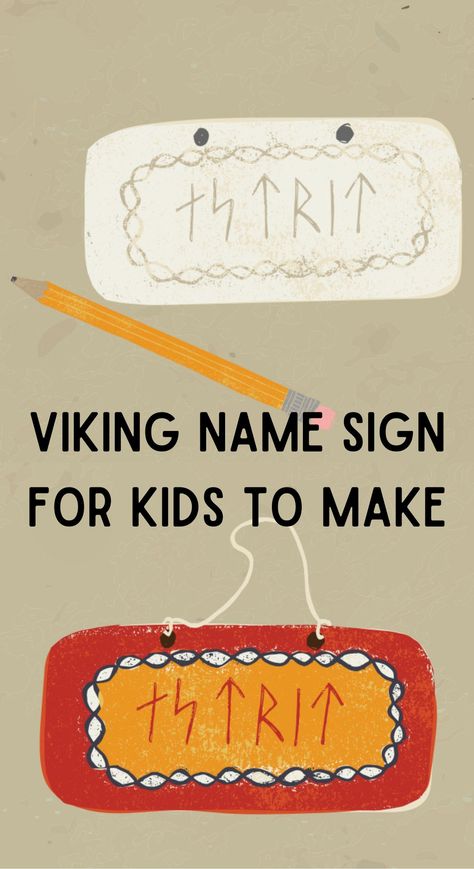 Make a Viking Rune Name Sign From Air Dry Clay - In The Playroom Viking Projects For Kids, Viking Activities, Vikings Ks2, Vikings For Kids, Norse Alphabet, Ancient Alphabet, Viking Crafts, Viking Names, Viking Food