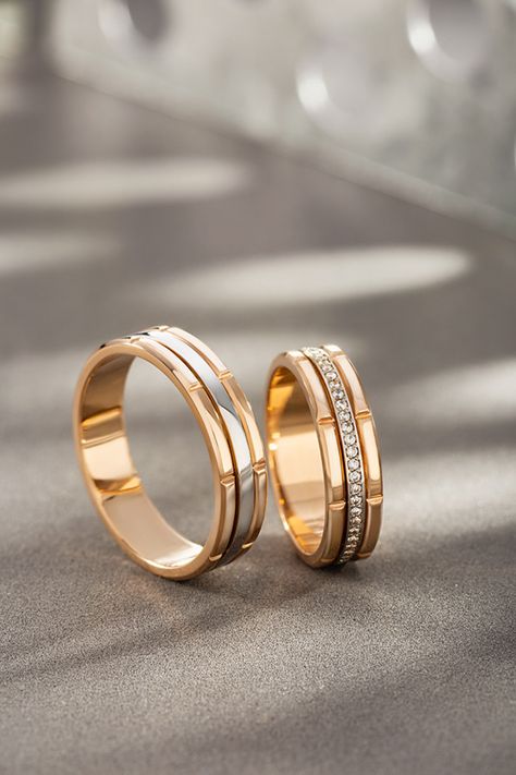 Wedding Ring Designs Couple Gold, Couple Ring Designs Gold, Couple Rings Gold Engagement Unique, Couple Rings For Engagement, Couple Rings Wedding Gold, Engagement Couple Rings, Engagement Couple Ring, Ring For Boys, Wedding Ring Couple