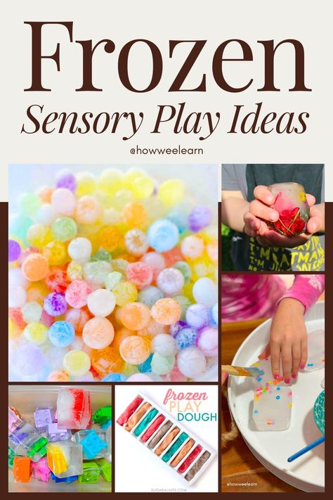 Frozen Sensory Play, Ice Play Preschool, Frozen Playdough, Play Ideas For Toddlers, January Preschool, Sensory Play Ideas, Ice Play, Ideas For Preschoolers, Winter Activities Preschool