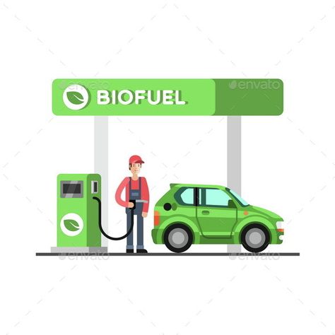 Biofuel Eco Fuel Petrol Station Green Energy by Faber14 Biofuel. Eco fuel petrol station. Green energy. Save the earth, ecology, alternative energy. Vector illustration. Fuel Station Design Architecture, Petrol Logo For Car, Petrol Station Design Architecture, Petrol Station Design, Old Petrol Station, Funny Vintage Ads, Alternative Energy Sources, Environmental Engineering, Logo Design Video