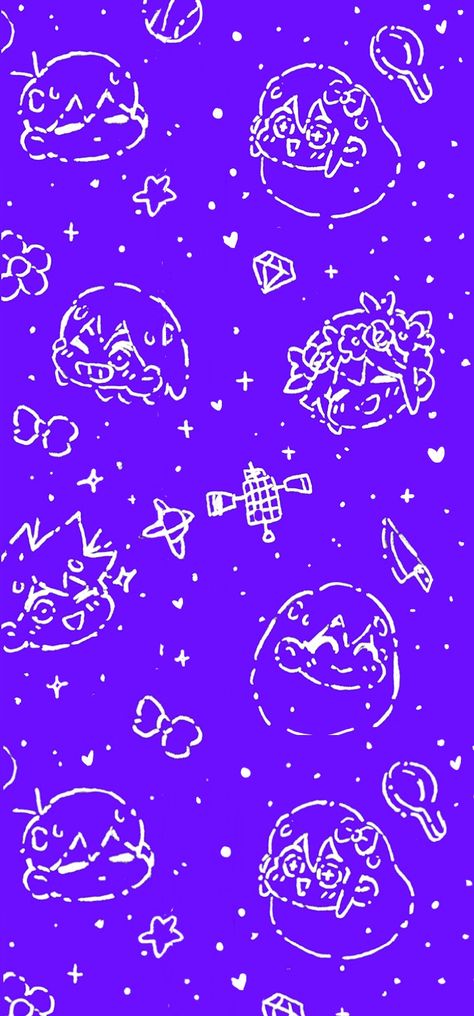 Omori Official Arts Aubrey, Basil Omori Themed Phone, Omori Headspace Wallpaper, Headspace Wallpaper, Undertale Wallpaper Aesthetic, Basil Wallpaper, Group Fanart, Wallpaper Pc 4k, Wallpapers Purple