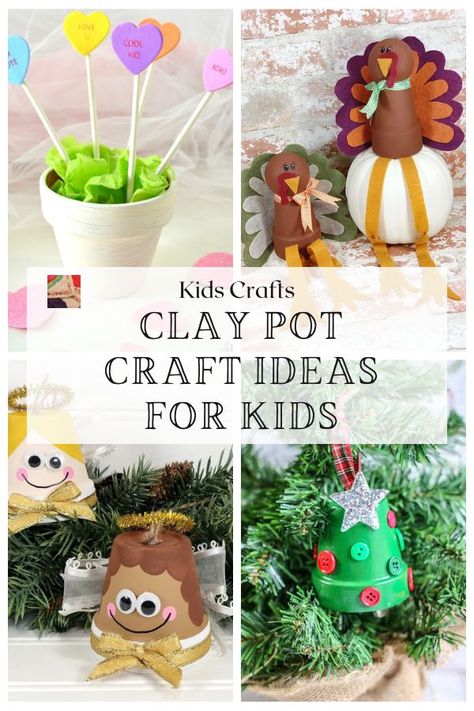 Get into some kids' flower pot crafts with this page devoted to adorable items like cows, Christmas ornaments, and great teacher gifts to name just a few! Kids of all ages will love these crafts! Mini Flower Pot Ornaments, Tiny Flower Pot Crafts, Flower Pot Gift Ideas, Pot Craft Ideas, Planter Crafts, Mini Clay Pot Crafts, Preschool Christmas Gifts, Plant Pots Crafts, Pot Craft