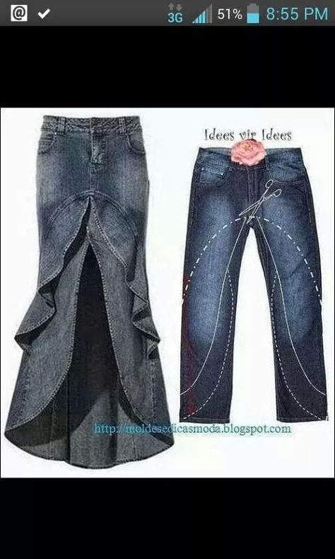 Repurpose Old Jeans, Bohemian Jeans, Clothes Makeover, Vestiti In Jeans, Istoria Modei, Haine Diy, Diy Vetement, Jean Crafts, Denim Ideas