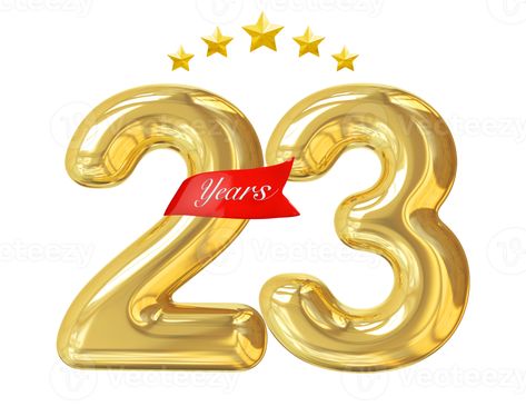 23 Years Anniversary Golden Golden Anniversary, Year Anniversary, Free Png, Royalty, Royalty Free, Clip Art, Illustrations