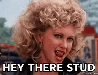 Heytherestud GIF - Heytherestud - Discover & Share GIFs Grease 1978, Danny Zuko, 80s Songs, Upbeat Songs, Olivia Newton, 70s Music, Olivia Newton John, Farrah Fawcett, Youre The One