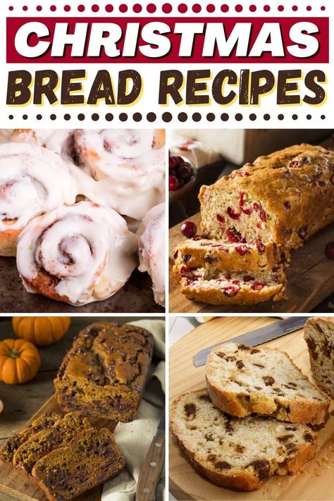 Kick off your holiday feast with these Christmas bread recipes! From panettone to scones to wreath bread, your guests won't be able to resist these delicious breads. Best Christmas Bread Gifts, No Knead Christmas Bread, Holiday Yeast Bread Recipes, Breads To Make For Christmas Gifts, Christmas Sweet Bread Recipes, Christmas Yeast Bread Recipes, Bread Gifts For Christmas, Holiday Breads Christmas, Christmas Sweet Breads