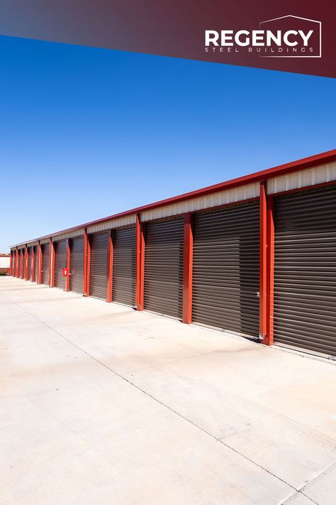 Regency Steel Buildings supplied these 7 metal mini storage buildings in Cheyenne, Wyoming. With indoor and outdoor storage units, each of these buildings are perfect for the facility. Click to see all building details. #selfstorage #ministorage #wyoming Outdoor Storage Units, Cheyenne Wyoming, Self Storage Units, Storage Facility, Mini Storage, Self Storage, Steel Buildings, Built In Storage, Storage Unit