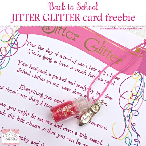 Back to School Mommy Magic Jitter Glitter Card FREEBIE Jitter Glitter Poem Printable, Jitter Glitter Poem, Jitter Glitter, First Day Jitters, Glitter Shorts, Beginning Of Year, School Theme, Food Tent, 1st Day Of School