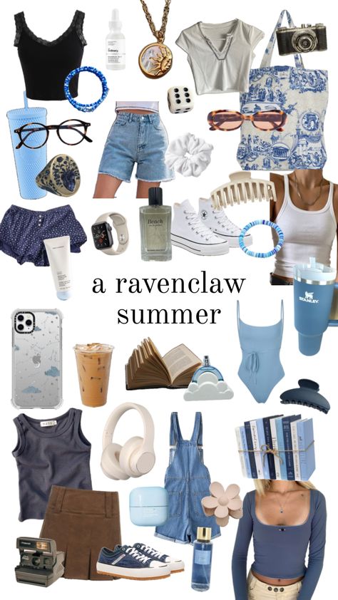 #ravenclaw #summer #harrypotter Ravenclaw Outfit Aesthetic, Ravenclaw Outfit, Ravenclaw Aesthetic, Harry Potter Outfits, Fandom Outfits, Rory Gilmore, Ravenclaw, Cool Costumes, Blue Aesthetic