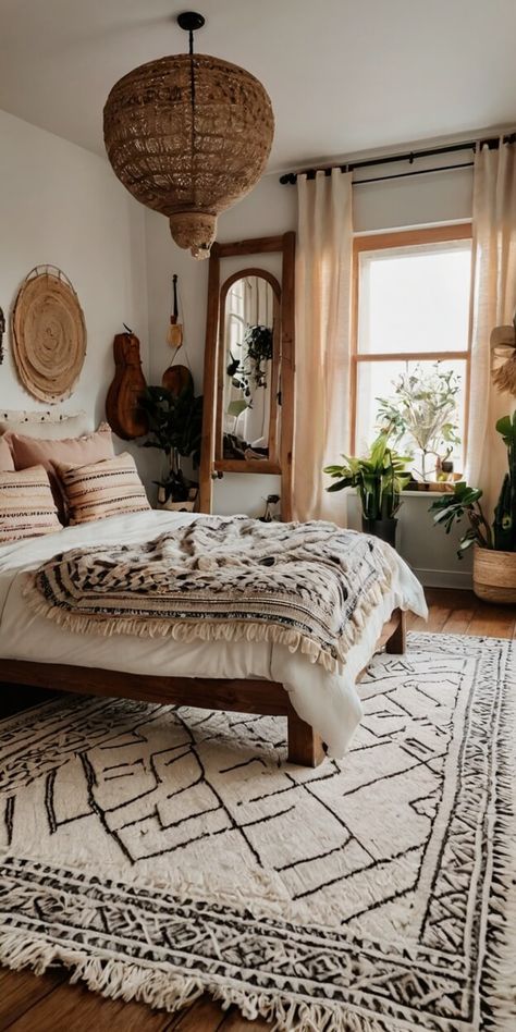 100+ Modern Boho Bedroom Ideas For A Stylish Home Boho Cowgirl Bedroom, Country Boho Bedroom, Modern Boho Bedroom Ideas, Girls Boho Bedroom, Bedroom Inspirations Boho, Cowgirl Bedroom, Best Plants For Bedroom, Maximalist Bedroom, Modern Boho Bedroom