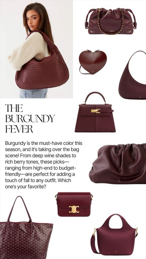 Alpaca-Blend Knit Sweater curated on LTK Bag Fall 2024, Dark Red Bag Outfit, Red Bag Outfit, Autumn Bag, Maroon Bag, Burgundy Weave, Burgundy Purse, Purse Outfit, Burgundy Bag