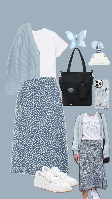 Modest outfit based on popular outfit pins #modestoutfit #outfitinspo #vibes #art #outfitideas #outfit #ootd #summer #summeroutfit #aesthetic Preppy Floral Outfits, Business Casual Skirt Outfits Summer, Modest Outfits Casual Christian, Back To School Modest Outfits, Art College Outfit, Modest Summer Fashion Casual, Modest Skirts Outfits, Cute Christian Outfits Modesty, Modest Summer Outfits Skirts