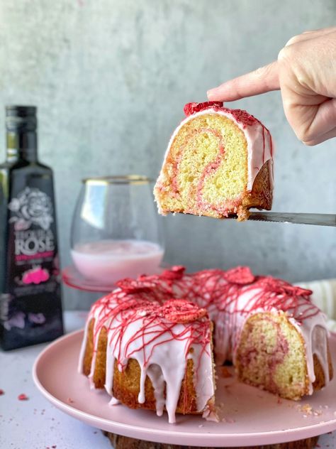 Pink Bundt Cake, Tequila Rose Cake, Dance Snacks, Rose Cake Recipe, Swirl Bundt Cake, Hattie Mae, Bday Brunch, Rose Bottle, Tequila Rose