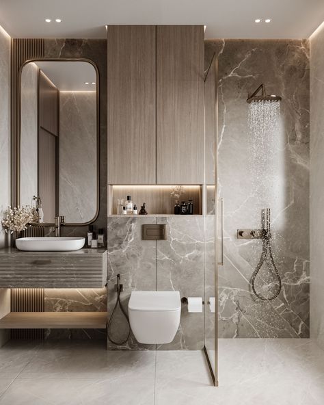 Luxury Toilet Design, تصميم دورة مياه, Luxurious Bathroom Design, Toilet Design Modern, Toilet Designs, Small Space Bathroom Design, Luxury Toilet, Modern Luxury Bathroom, Wc Design