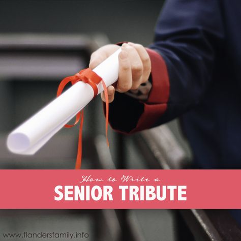 How to Write a Senior Tribute (& more graduation questions) Senior Tributes From Parents, Good Gift Ideas, Senior Ads, Free Printables Organization, Biblical Parenting, Senior Ideas, Your Guardian Angel, Senior Graduation, Senior Night