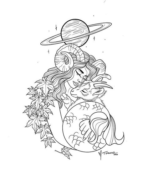 Capricorn Mermaid Tattoo, Ruled By Saturn, About Capricorn, Cute Thigh Tattoos, Saturn Tattoo, Sea Goat, Cowgirl Tattoos, Tarot Card Tattoo, Card Tattoo Designs