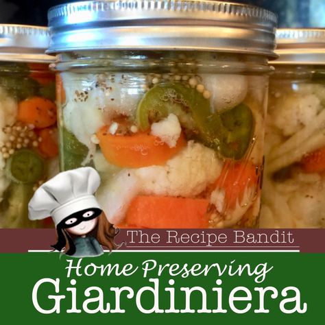 Pickled Vegetables Giardiniera Canning, Giardiniera Recipe Canning, Canning Giardiniera Recipe, Pickle Veggies, Homemade Giardiniera Recipe, Vegetable Canning, Pickling Veggies, Canning Pickles Recipe, Giardiniera Recipe