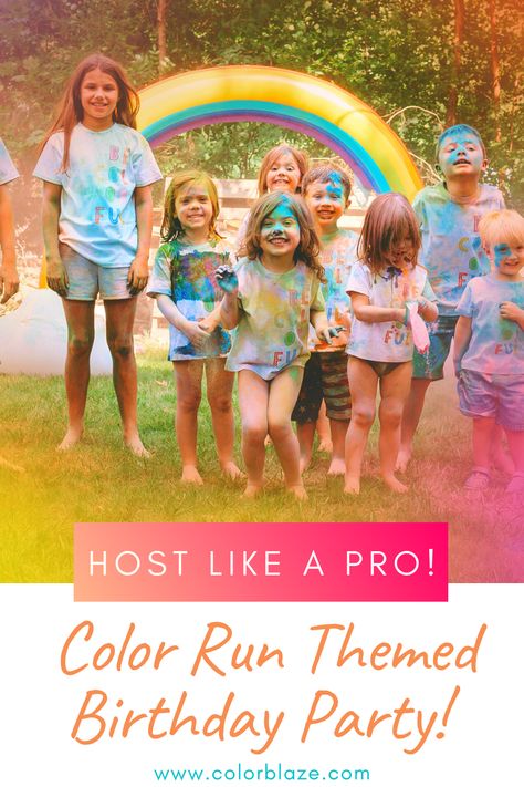 Wanting a unique way to celebrate a birthday? Look no further. Color Powder is a kids best friend and creates a fun and bright addition to any birthday party. Click the pic for a guide on how to plan an spectacular birthday party outside with a color run theme. Colour Run Party, Color Powder Birthday Party, Color Run Birthday Party, Color Powder Games, Color Wars Birthday Party, Messy Birthday Party Ideas, Color Run Party, Color Birthday Party Ideas, Birthday Party Outside