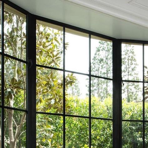 Emilie Kyle | DC Designer on Instagram: "Very inspired by this black framed bay window and the lush green view! I might not try to put off washing dishes if I had this beautiful yard to stare at. . . . . . #kitchen #kitchendesign #marble #blackframe #blackframedwindows #window #view #landscaping #classic #traditionalkitchen #mclean #fairfaxstation #arlington #lushinteriordesign #dclush" Steel Doors And Windows, Iron Windows, Steel Windows, Door Inspiration, Bay Windows, Aarhus, Steel Doors, Patio Doors, Doors And Windows