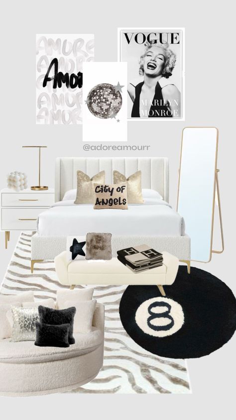 @adoreamourr Room Wishlist, College Room Decor, White Room Decor, Luxury Room Bedroom, College Dorm Room Decor, Room Redesign, Stockholm Style, Preppy Room, Redecorate Bedroom