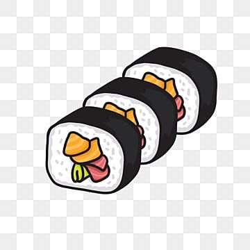 Simple Sushi Drawing, Sushi Doodle, Food Drawing Easy, Sushi Png, Cartoon Sushi, Sushi Drawing, Sushi Cartoon, Cute Cartoon Food, Japanese Food Sushi