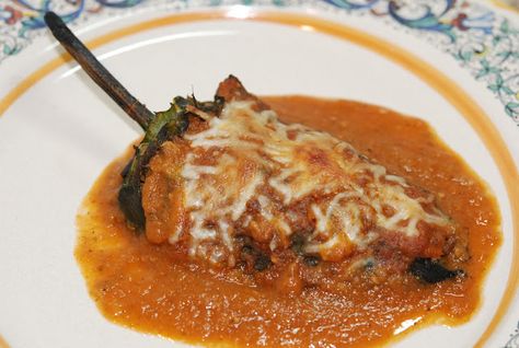 marys bites: Chile Rellenos with Ranchero Sauce Chilie Rellenos, Ranchero Sauce Recipe, Stuffed Chili Relleno Recipe, Ranchero Sauce, Salsa Ranchera, Latino Food, Authentic Mexican Recipes, Chili Relleno, Mexican Sauce