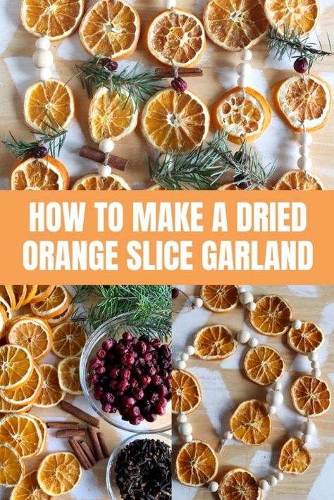 Dried Orange Garland, Deco Fruit, Diy Christmas Garland, Orange Christmas, Dried Orange Slices, Dried Oranges, Orange Garland, Natural Christmas, Diy Garland