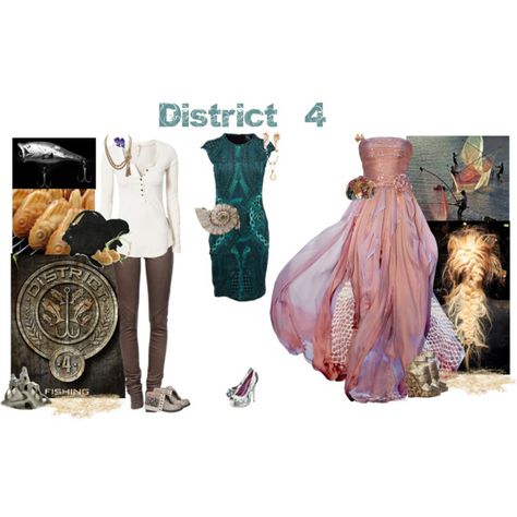 "District 4 Fishing" by smelnikoff on Polyvore Hunger Games District 4 Outfits, District 4 Outfit, Hunger Games Clothes, Hunger Games Outfits, Hunger Games Districts, Games Outfits, Hunger Games Dr, Ocean Outfits, District 4