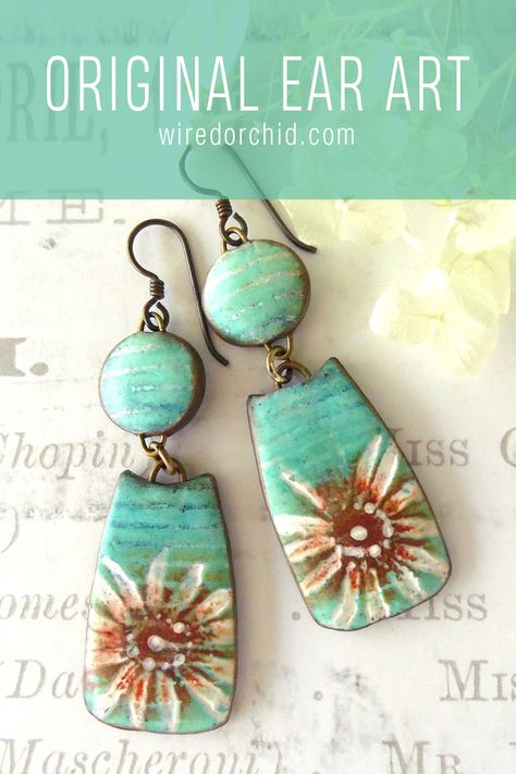 Stamped Clay Earrings, Painted Clay Earrings, Polymer Clay Painting, Grunge Design, Clay Dangle Earrings, Polymer Clay Jewelry Tutorials, Polymer Earrings, Polymer Clay Jewelry Diy, Painted Earrings