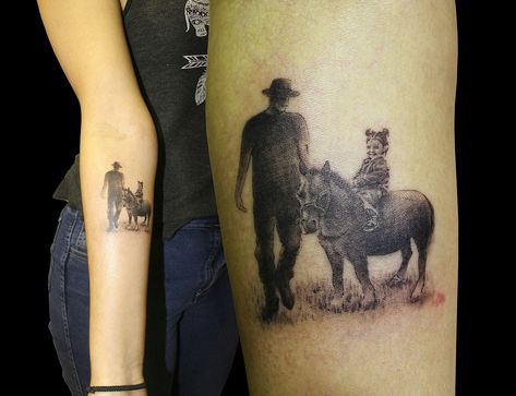 Father and daughter ride pony Father And Daughter, Father Daughter, Print Tattoos, Paw Print Tattoo, Paw Print, Tattoos, Pins, Quick Saves