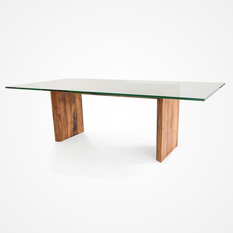 Glass Table Base Ideas Diy, Glass Top Dining Table Rectangle, Glass Wood Table, Wood Table Design, Glass Top Dining Table, Main Door Design, Glass Top Coffee Table, Main Door, Glass Dining Table