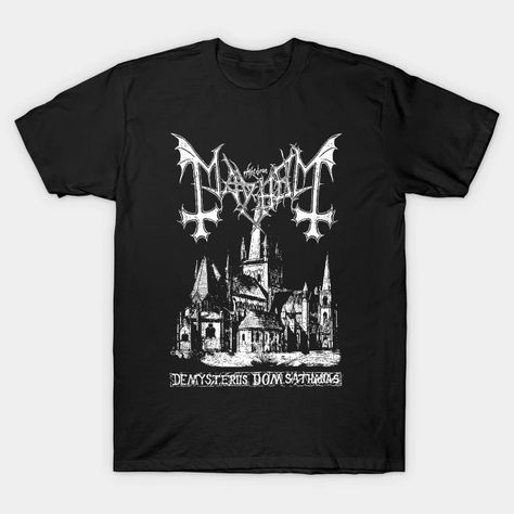 De Mysteriis Dom Sathanas - Mayhem Band - T-Shirt | TeePublic Norwegian Black Metal, Mayhem Band, Metal Band Shirts, Metal Shirts, Band Merchandise, Dress Up Dolls, Metal Band, Band Shirts, Manado