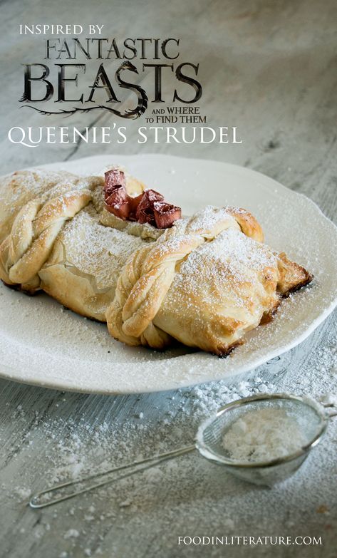 Queenie's Strudel | Fantastic Beasts and Where To Find Them | In Literature Strudel Recipes, Geek Food, Harry Potter Food, Dessert Aux Fruits, Fantastic Beasts And Where, Inspired Recipes, Food Themes, Fantastic Beasts, Just Desserts