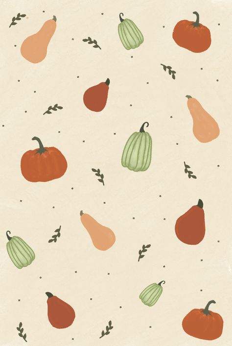 Fall pumpkin pattern of beige background with little leaves and dots #pattern #leaves #fall #autumn #pumpkin #wallpaper Pumpkin Wallpaper, Pattern Leaves, Leaves Fall, Pumpkin Pattern, Beige Background, Dots Pattern, Fall Autumn, Fall Pumpkins, Dots