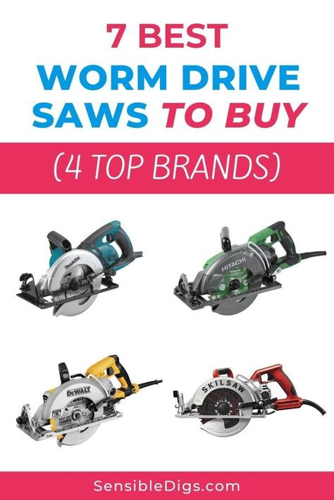 These 7 best worm drive saws are unique and have vital advantages over the average sidewinder. See which four brands are the best-selling in the market. #saws #jigsaws #powersaws #hacksaws #saw Skil Saw, Types Of Saws, Best Circular Saw, Worm Drive, Jigsaws, Saws, Best Brand, Power Tools, Small Businesses