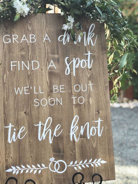 Custom Wedding Decor, Romantic Outdoor Wedding, Ceremony Sign, Rustic Wedding Signs, Ceremony Signs, Custom Wedding Signs, Future Wedding Plans, Outside Wedding, Tie The Knot