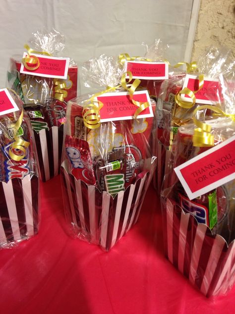 Movie Night Birthday Party Ideas For Adults, Movie Night Favors, Teenage Birthday Party Favors, Movie Night Party Favor Ideas, Outdoor Movie Party Favors, Movie Goodie Bag Ideas, Cheap Party Favors For Adults, Movie Night Birthday Party Favors, Girls Night Party Favors