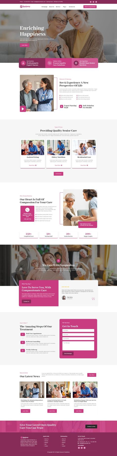 Senior Health Care, Elderly Home Care, Medical Websites, Healthcare Website, Medical Website Design, Home Care Services, Best Ui Design, Elder Care, One Page Website