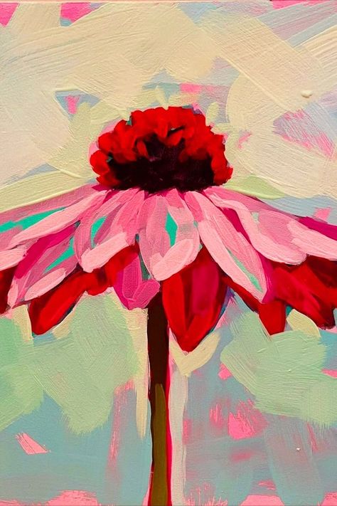 Ali Kay, Abstract Flower Art, Abstract Flower Painting, Tableau Art, Arte Inspo, Painting Flowers, Painted Flowers, Flower Art Painting, Painting Art Projects