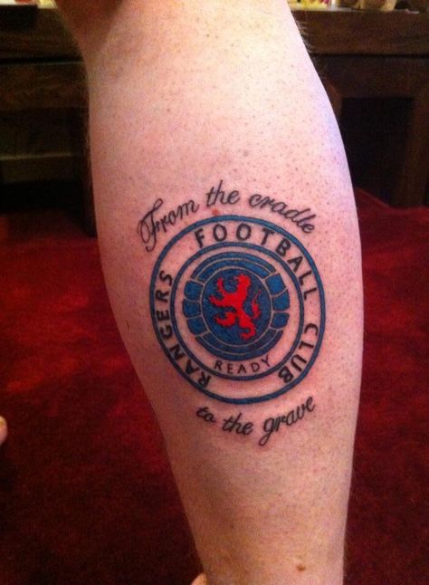 Rangers Rangers Tattoo Glasgow, White Ranger Tattoo, Celtic Fc Tattoo, Phoenix Tattoo Girl, Rangers Tattoo, Ranger Tattoo, Rock N Roll Tattoo, Scottish Tattoos, Lake Tattoo