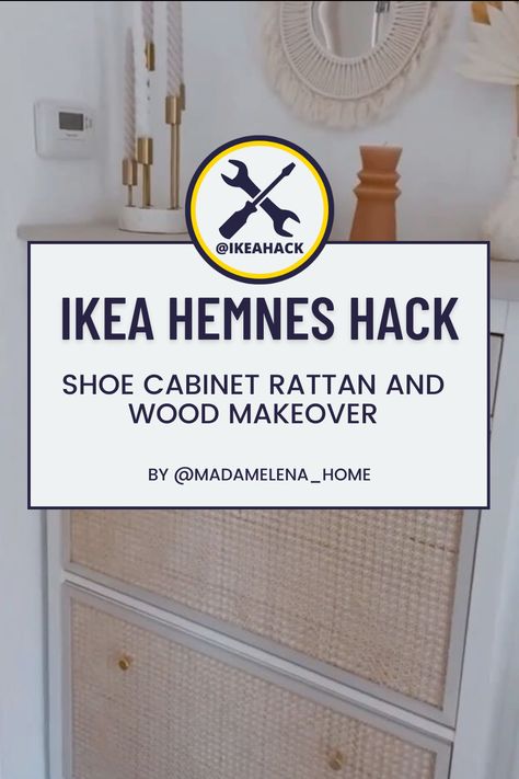 Ikea Hemnes Shoe, Wood Makeover, Shoe Cabinet Hack, Ikea Hemnes Shoe Cabinet, Ikea Hemnes Hack, Cabinet Hack, Hemnes Shoe Cabinet, Cabinet Transformations, Ikea Hemnes