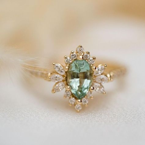 Lavender Creek Gems, Gem Stone Engagement Ring, Teal Engagement Ring, Aquamarine Engagement Ring Vintage, Engaged Ring, Engagement Rings Antique, Wedding Ring Tattoo, Dream Rings, Wedding Aesthetics