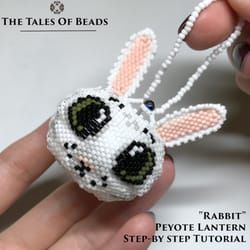 Seed Bead Ornaments, Beaded Rabbit, Beaded Lantern, Beaded Animals Tutorial, Bunny Tutorial, The Year Of The Rabbit, Colorful Photos, Beaded Patterns, Ball Pattern