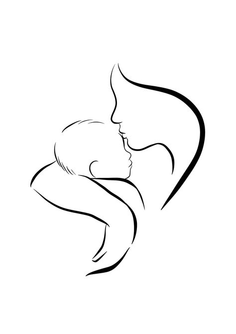 Inspired by the incredible bond between a mother and a child, these unique designs are sure to remind each mother of her personal moments of closeness with her children. The simplistic line artwork can fit nicely in any modern style home or office. Frames can be purchased separately. This minimalist style print is the perfect gift for any loved person or simply to yourself.The Illustration is available as a physical print, posted to you - "Print A4/ Post UK" in an A4 size - 21cm x 29.7cm, (8.3"x Mom Love Images, Lines For Mom, Mother Line Art, Mom Line Art, Mom And Baby Images, Mother And Baby Tattoo, N Heart, Baby Line Art, Mum And Son